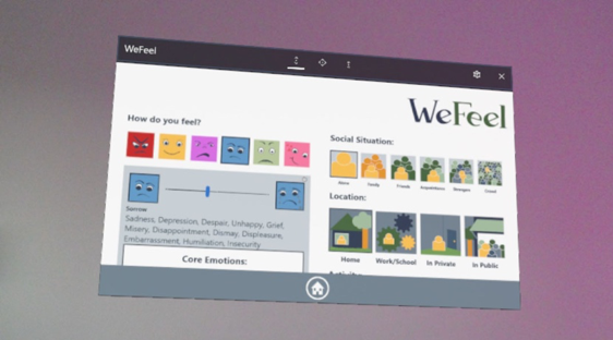 The screenshots of WeFeel taken via HoloLens Device Portal.