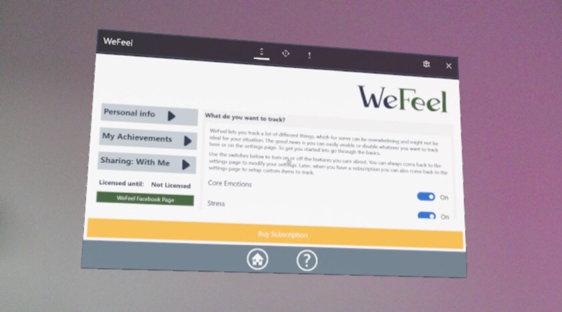 The screenshots of WeFeel taken via HoloLens Device Portal.