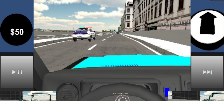 Figure 2.6: The driving perspective from Pilot Study (Wade, 2015).