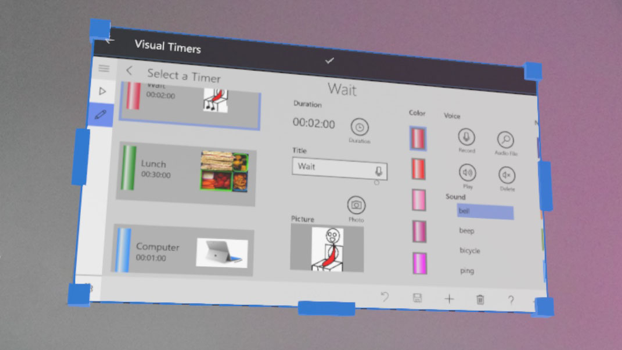 The screenshots of Visual Timers taken via HoloLens Device Portal.